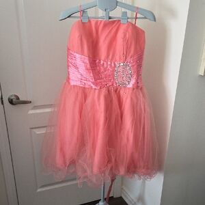 May Queen Strapless Pink Dress